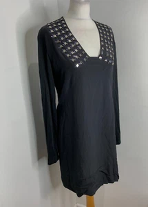 SPORTMAX Max Mara shift dress XL VGC beaded jersey tunic sheath metallic - Picture 1 of 9