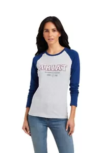 Ariat Ladies Varsity Long Sleeved T-Shirt - Extra Small - Picture 1 of 2