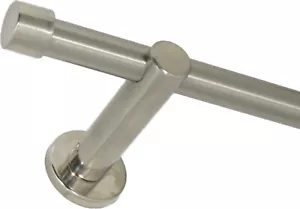 Gardinenstange 16 mm Durchmesser im Edelstahl Look mit Wandbefestigung - Bild 1 von 5