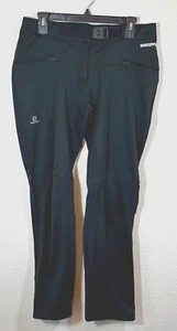 Salomon Windstopper Softshell Fitted Stretch Outdoor Hiking Pants Black Women 12 - Picture 1 of 18