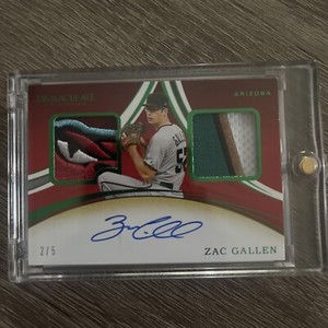 2020 Panini Immaculate Zac Gallen /5 Patch Auto