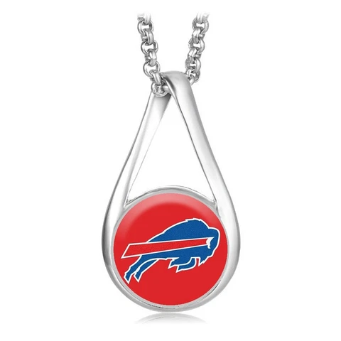 Buffalo Bills Women's Sterling Silver Link Chain Necklace With Pendant D28 Cover