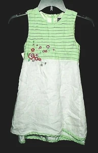 MÄDCHEN "PLACE" KLEID - MINTGRÜN / WEISS - GR. 6 - LAGENLOOK TOP - STICKEREI - OSTERN - Bild 1 von 3