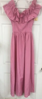 Vintage Roberta California Women’s Size Small Pink Dress Gown Ruffle - Image 1 of 4