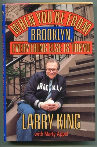 Larry King CNN News TV Host When You're From Brooklyn Signed Autograph Book COA Cover