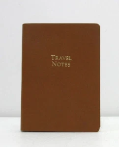 TRAVEL NOTES Mini Notebook 160 Lined Pages Leather Cover TAN Gift Box - Picture 1 of 5