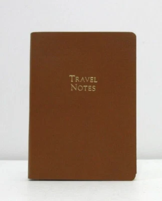 TRAVEL NOTES Mini Notebook 160 Lined Pages Leather Cover TAN Gift Box - Image 1 of 4