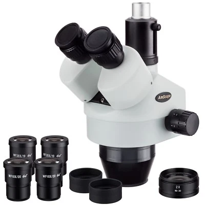 Cabezal de microscopio estéreo con zoom trinocular AmScope SM7180T 7X-180X Foto 1 de 4