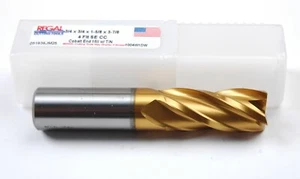 3/4 X 3/4 X 1-5/8 X 3-7/8" COBALT TIN 4 FLUTE CENTER-CUT END MILL (A-1-6-1-12) - Picture 1 of 1