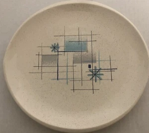 Plato de ensalada Franciscan Oasis 8" Atomic Starburst MCM California años 50 - Imagen 1 de 4
