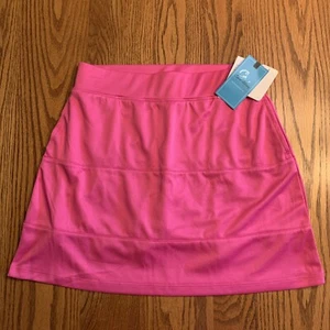 COURT HALEY Womens Tiered Mesh Pink SKORT S (4-6) M (8-10) XL (16-18) NWT - Picture 1 of 5
