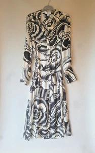 NEW Reiss Printed Italian Fabric Drapey Midi Dress Sz 10 - Picture 1 of 10