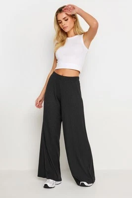 PixieGirl Petite Womens Ribbed Wide Leg Trousers - Image 1 of 4