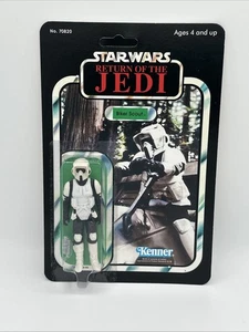 Vintage Star Wars Biker Scout Actionfigur auf Custom 65 Back Card - Bild 1 von 10
