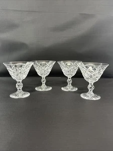 Vintage Set Of 4 Kosta Boda Tjugo Rut Crystal Champagne Glass w/ Stem Sweden - Picture 1 of 18