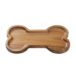 Wooden Serving Tray Dinner Tray Bone Shape Snack Plate for Fruit Coffee Nut - Picture 1 of 6