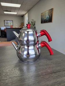 Traditional Turkish Double Teapot Set "Caydanlik" SAHANE - Made in Turkey - Picture 1 of 24