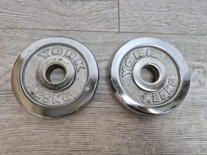 Vintage York Hantelscheiben 2x 1,25kg verchromt 1"  - Bild 1 von 5