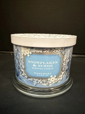 HOMEWORX por Harry Slatkin 3 mechas 14 OZ tarro vela copos de nieve y gamuza Foto 1 de 4