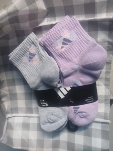 Adidas 6 Pairs Girls Shoe Size 5 Y - 7 Y Superlite Quarter Socks Size medium - Picture 1 of 1