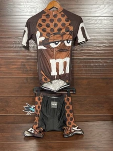 Conjunto de Jersey y Pantalones Cortos de Ciclismo OCG para Mujer Pequeño Marrón M&M Logo Cremallera Completa Nuevo Acolchado - Imagen 1 de 16