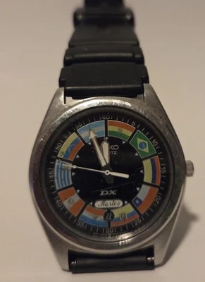 Vintage Rare Silver Seiko Dx World Cup Latin America Flags Pele Watch 1990 Day D - Image 1 of 3