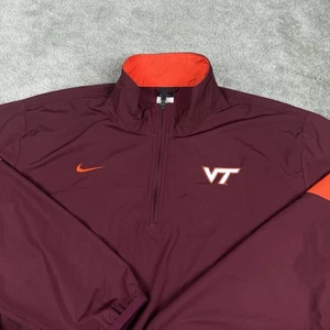 Nike Men Storm-Fit Virginia Tech Hokies Jacket Large Windbreaker Pullover Maroon - Picture 1 of 11