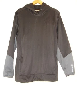 Reebok Play Warm Mens XL Logo Hoodie Black Long Sleeve Pullover Sweatshirt - Picture 1 of 7