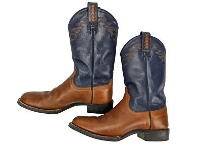 Ariat Women's Two Tone Blue Brown Leather Western Cowgirl Boots 17141 Size 6.5 B - Image 1 of 4