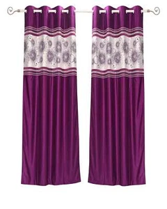 Wine Grommet Top Satin Curtain Panel Drape -Piece - Picture 1 of 5