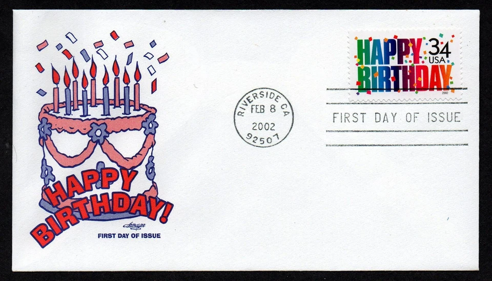 USA, SCOTT # 3558, ARTMASTER FDC COVER - HAPPY BIRTHDAY CAKE 34¢ YEAR 2002 - Image 1 of 2