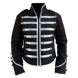Military Banned Drummer Jacket Black Parade Jacket Goth Punk Adam Ant VTG Style - Picture 1 of 2