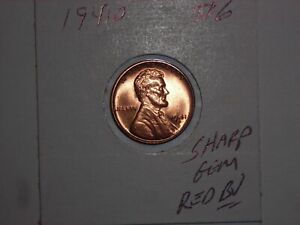 wheat penny 1941D GEM RED BU 1941-D LINCOLN CENT LOT#6 UNC PROOF-LIKE RED LUSTER