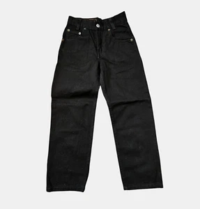 Levi's 550 Relaxed Fit Jeans Straight Leg Denim Boys 7x20 Black Cotton Y2K EUC - Picture 1 of 9