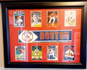 Vintage Baseball Cards Boston Red Sox 2007 World Series  Framed Collage NICE ⚾️ - Picture 1 of 11