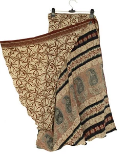 Sushila Vintage Sari Magic Wrap Rock böhmisch doppellagig braun - Bild 1 von 3