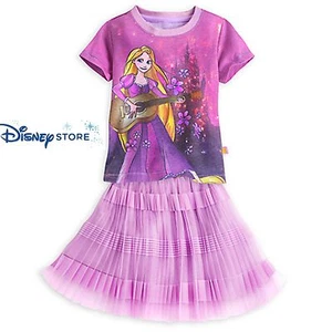 NEW Disney Store NEW Tangled Rapunzel Top & Coordinating Skirt Set Girls Sz 7/8 - Picture 1 of 4