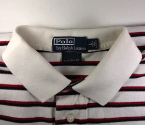 Ralph Lauren Polo Shirt Short Sleeve Men's L Striped w/ Blue Pony on Chest  - Picture 1 of 3