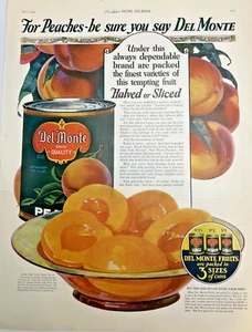 Del Monte Peaches 1924 Magazine Print Ad Antique 11" x 14" Original - Picture 1 of 6