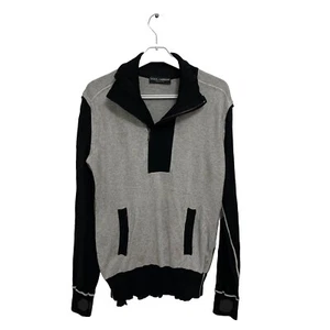Dolce & Gabbana Men's Quarter Zip Sweater Gray Black Made in Italy Size S#Z8 - Picture 1 of 17