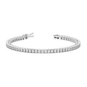 4.00 Cts Bar Set Round Brilliant Cut Diamonds Tennis Bracelet in 950 Platinum - Picture 1 of 4