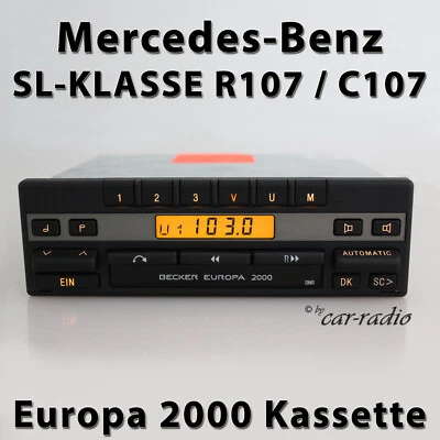 Becker Europa 2000 BE1100 Kassettenradio Mercedes R107 Radio C107 SL-Klasse DIN - Bild 1 von 4