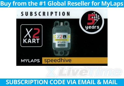 MyLaps X2 Subscription 5-year Renewal Card for Kart Rechargeable Transponder - Image 1 of 2
