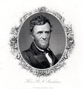 American BNC 'Hon R.F. Stockton' Portrait Proof India on Card Intaglio 1800s - Picture 1 of 3