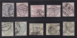 QV SG 187 TO 196 SET 10 "LILACS & GREENS" FINE USED SG CAT £1600 - Picture 1 of 11