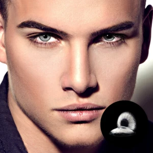 Sehr schöne graue - hellgraue Kontaktlinsen mit Umrandung Cosmos Gray LuxDelux