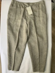 Poetry Melange grau 12 Leinen Pull-On Hose Neu mit Etikett 25" Schrittlänge Gesäßtaschen - Bild 1 von 7