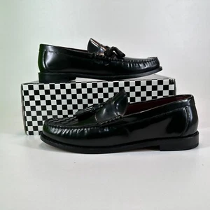 IKON ORIGINALS Hove Mod Zapatos Hombres Mocasines Negros Reino Unido Talla 6 - NUEVO en Caja - Imagen 1 de 12