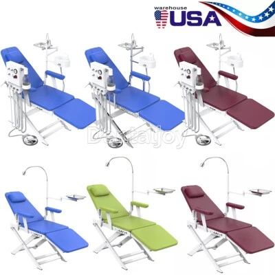 Portable Dental Mobile Chair Folding Silla LED Light /with Turbine Unit 4Holes  - Image 1 of 4