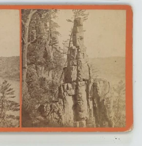 Monument Devil's Lake Wisconsin WI M. Mould Stereoview - Bild 1 von 3